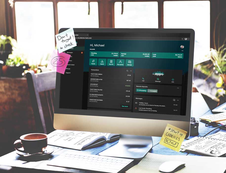 Photo of desktop computer and papers