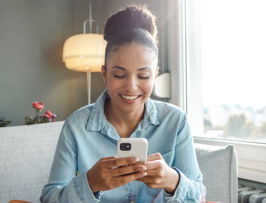 Woman using a smartphone